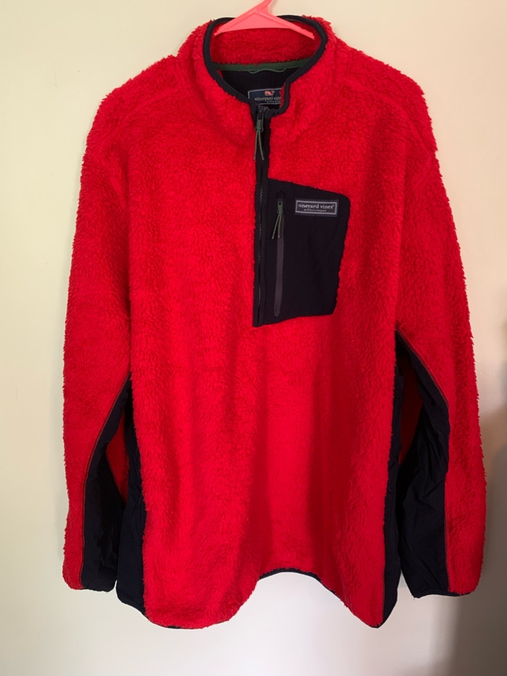 Vineyard Vines Men's Sherpa SuperShep™ 1/4 Zip Pullover. size XXL